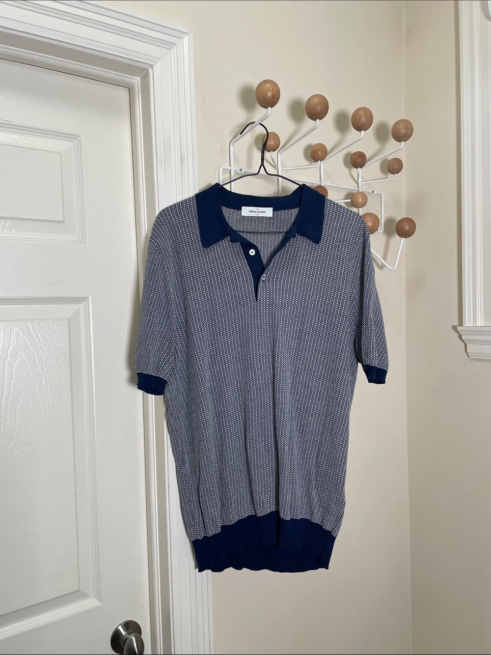Gran Sasso - Classic Old Money Short Sleeve Polo - Blue / White - S
